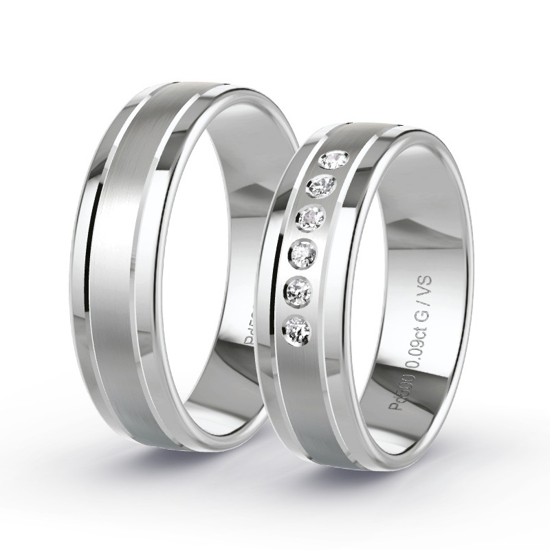 Obrączki ślubne Pallad - 0.09 ct diamentem - Model N°1301 Obrączki ślubne Pallad - 0.09 ct diamentem - Model N°1301