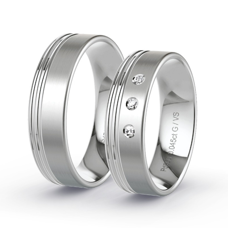 Obrączki ślubne Pallad - 0.045 ct diamentem - Model N°1302 Obrączki ślubne Pallad - 0.045 ct diamentem - Model N°1302