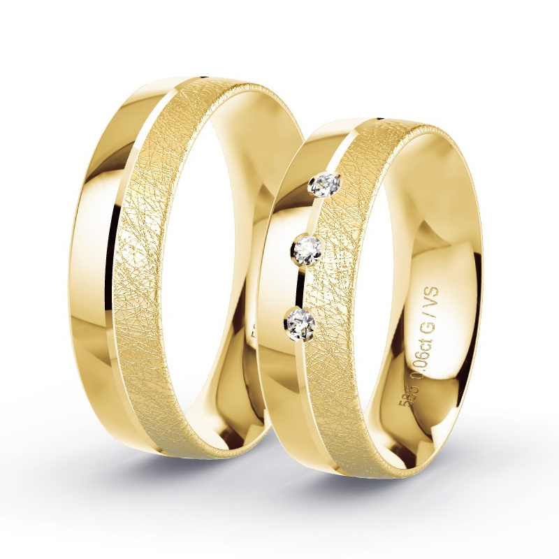 Obrączki ślubne Żółte złoto - 0.06 ct diamentem - Model N°1303 Obrączki ślubne Żółte złoto - 0.06 ct diamentem - Model N°1303