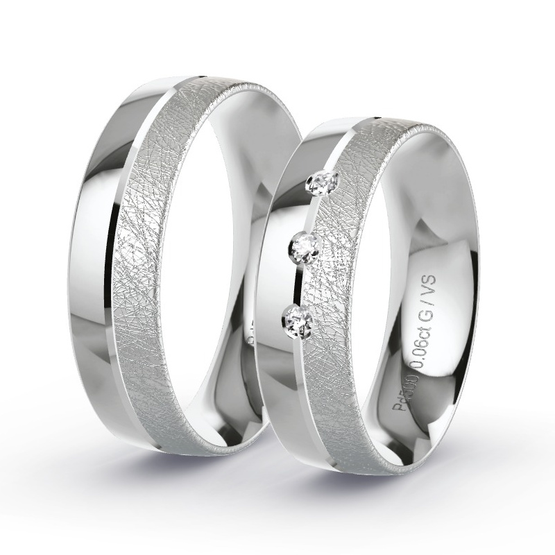 Obrączki ślubne Pallad - 0.06 ct diamentem - Model N°1303 Obrączki ślubne Pallad - 0.06 ct diamentem - Model N°1303