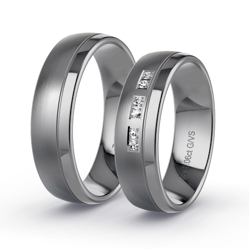 Obrączki ślubne Tantal - 0.06 ct diamentem - Model N°1304