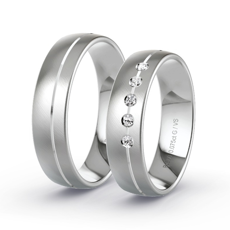 Obrączki ślubne Pallad - 0.075 ct diamentem - Model N°1305 Obrączki ślubne Pallad - 0.075 ct diamentem - Model N°1305