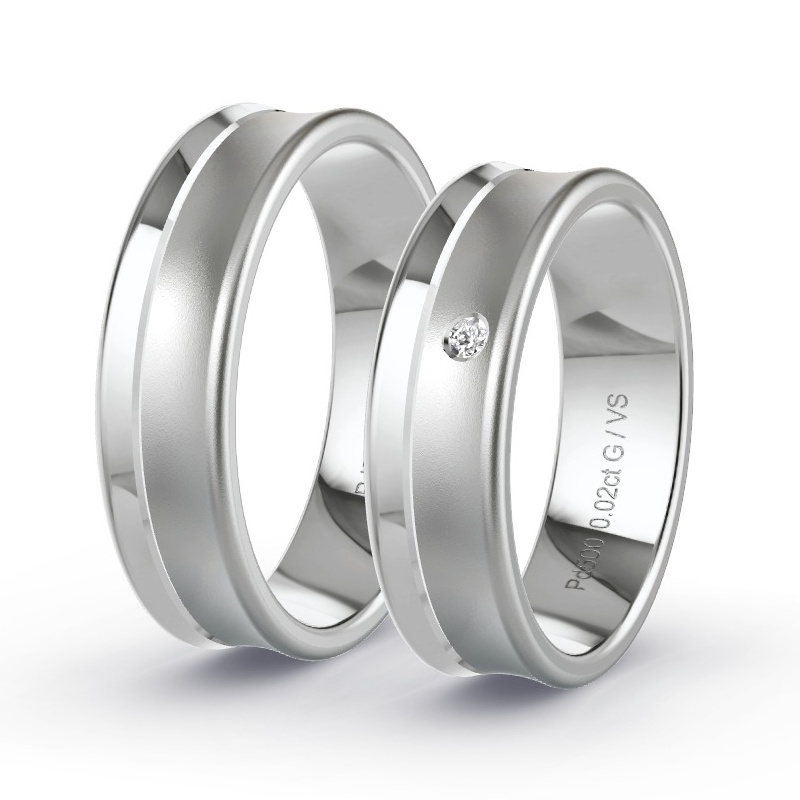 Obrączki ślubne Pallad - 0.02 ct diamentem - Model N°1308 Obrączki ślubne Pallad - 0.02 ct diamentem - Model N°1308