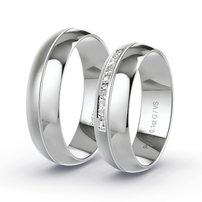 Obrączki ślubne Pallad - 0.10 ct diamentem - Model N°1309 Obrączki ślubne Pallad - 0.10 ct diamentem - Model N°1309
