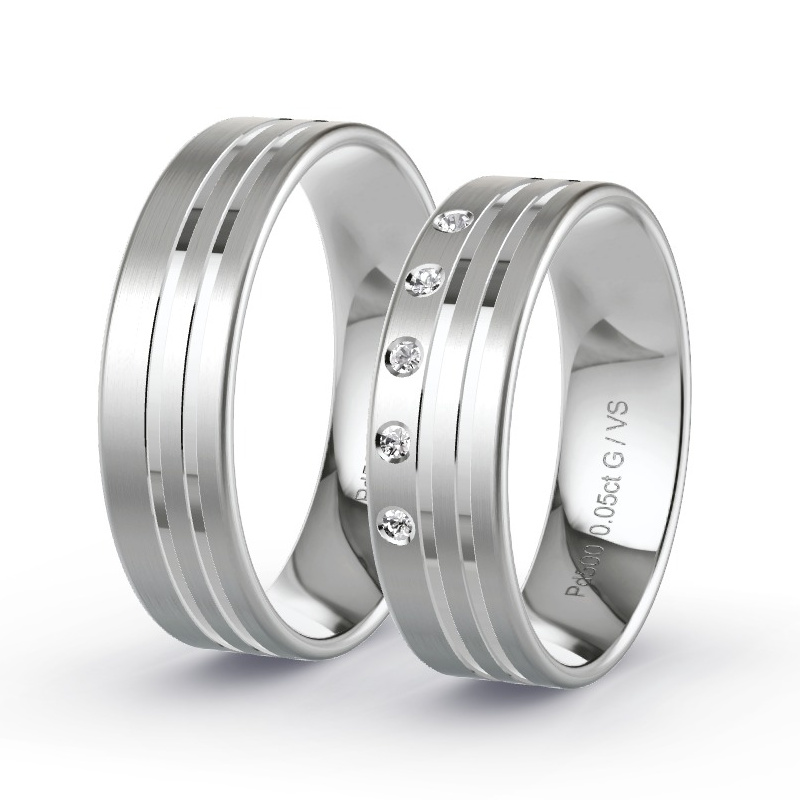 Obrączki ślubne Pallad - 0.05 ct diamentem - Model N°1312 Obrączki ślubne Pallad - 0.05 ct diamentem - Model N°1312