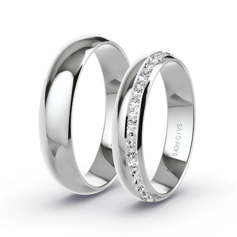 Obrączki ślubne Pallad - 0.42 ct diamentem - Model N°1401 Obrączki ślubne Pallad - 0.42 ct diamentem - Model N°1401