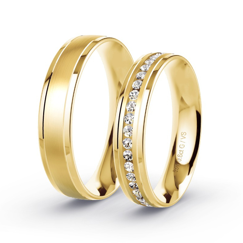 Obrączki ślubne Żółte złoto - 0.60 ct diamentem - Model N°1402 Obrączki ślubne Żółte złoto - 0.60 ct diamentem - Model N°1402