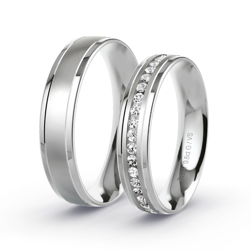 Obrączki ślubne Pallad - 0.60 ct diamentem - Model N°1402 Obrączki ślubne Pallad - 0.60 ct diamentem - Model N°1402