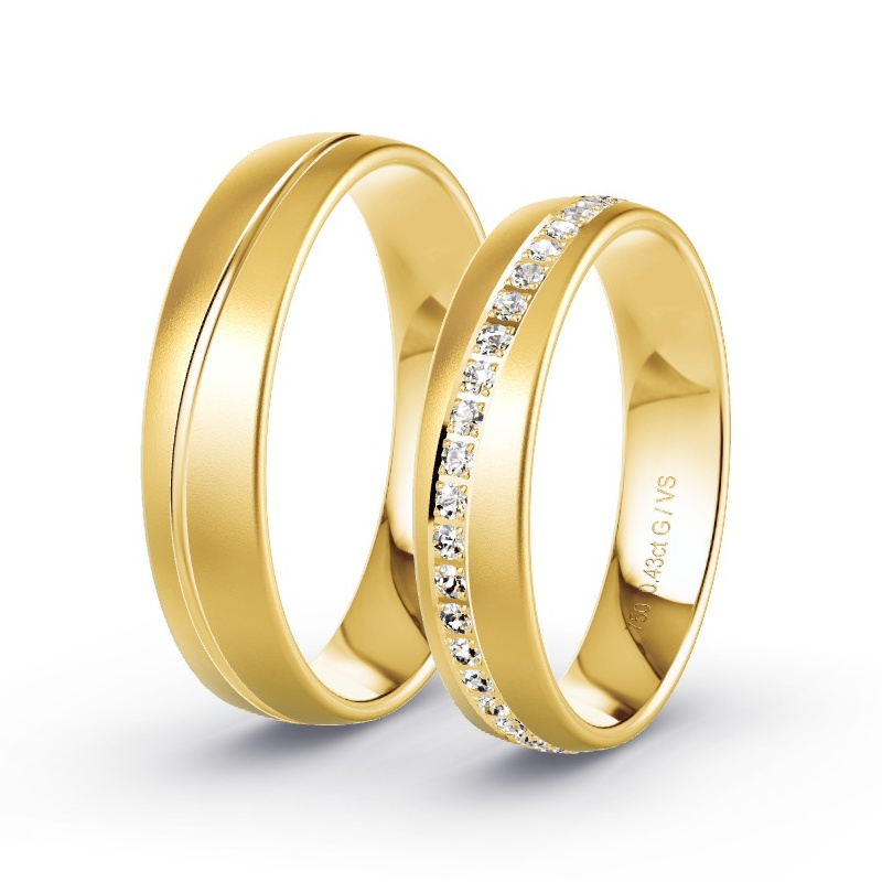 Obrączki ślubne Żółte złoto - 0.43 ct diamentem - Model N°1406 Obrączki ślubne Żółte złoto - 0.43 ct diamentem - Model N°1406