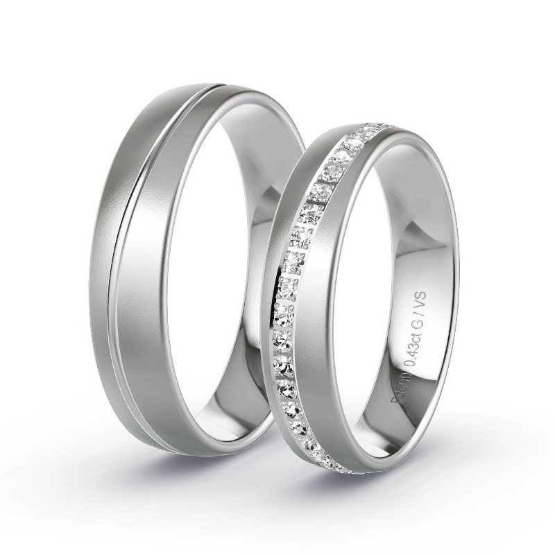 Obrączki ślubne Pallad - 0.43 ct diamentem - Model N°1406 Obrączki ślubne Pallad - 0.43 ct diamentem - Model N°1406