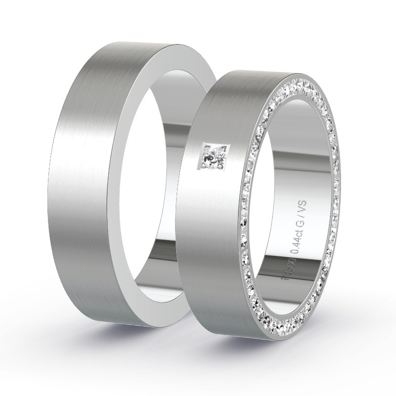 Obrączki ślubne Pallad - 0.45 ct diamentem - Model N°1407 Obrączki ślubne Pallad - 0.45 ct diamentem - Model N°1407
