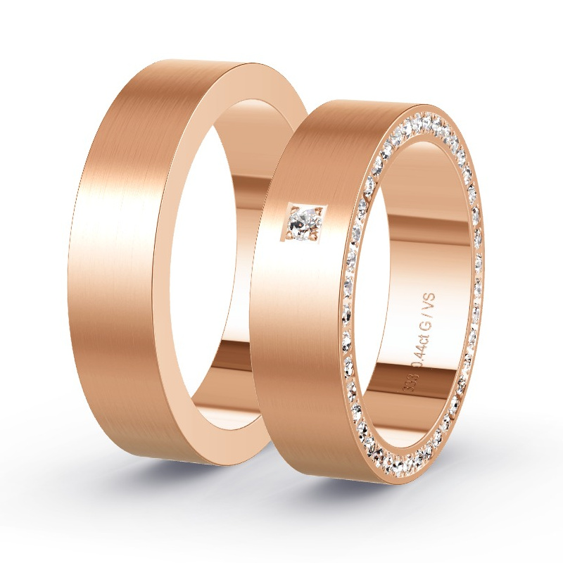 Obrączki ślubne Czerwone złoto - 0.45 ct diamentem - Model N°1407 Obrączki ślubne Czerwone złoto - 0.45 ct diamentem - Model N°1407