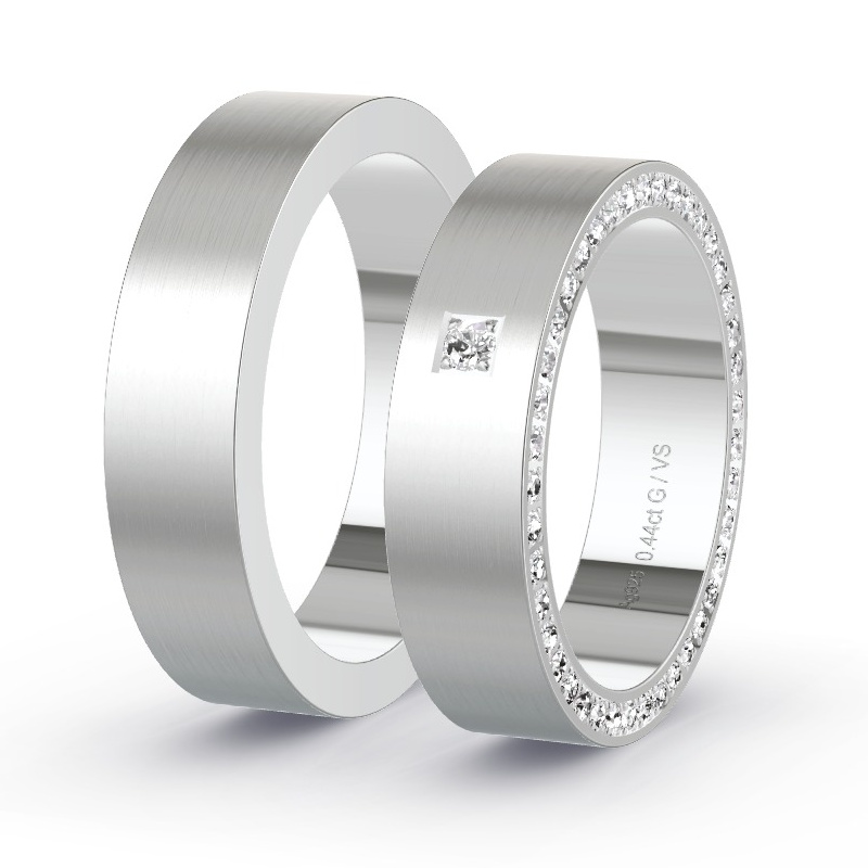 Obrączki ślubne Srebro - 0.45 ct diamentem - Model N°1407 Obrączki ślubne Srebro - 0.45 ct diamentem - Model N°1407