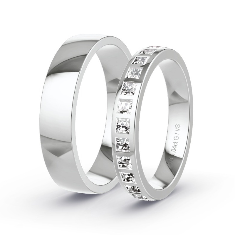 Obrączki ślubne Białe złoto - 1.00 ct diamentem - Model N°1502 Obrączki ślubne Białe złoto - 1.00 ct diamentem - Model N°1502