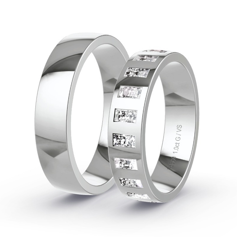 Obrączki ślubne Pallad - 1.00 ct diamentem - Model N°1503 Obrączki ślubne Pallad - 1.00 ct diamentem - Model N°1503