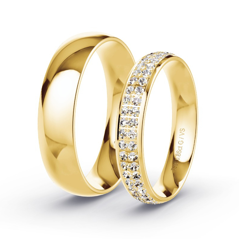Obrączki ślubne Żółte złoto - 0.86 ct diamentem - Model N°1505 Obrączki ślubne Żółte złoto - 0.86 ct diamentem - Model N°1505