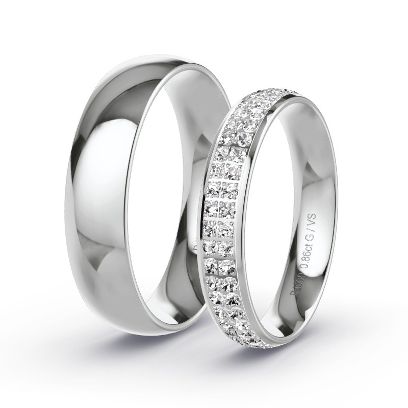 Obrączki ślubne Pallad - 0.86 ct diamentem - Model N°1505 Obrączki ślubne Pallad - 0.86 ct diamentem - Model N°1505