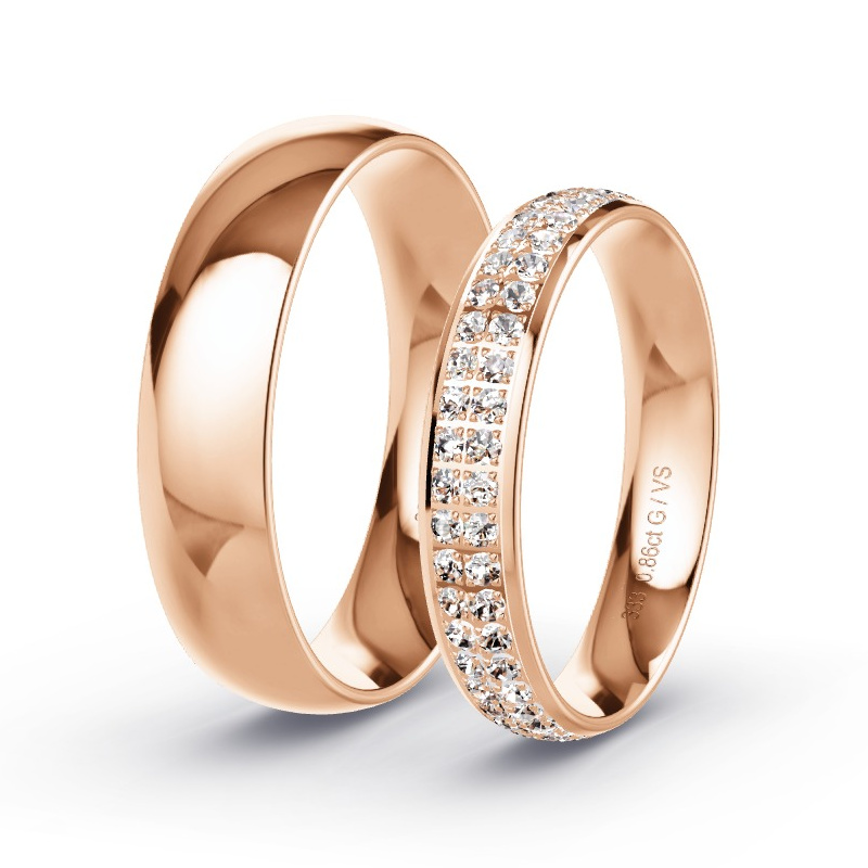 Obrączki ślubne Czerwone złoto - 0.86 ct diamentem - Model N°1505 Obrączki ślubne Czerwone złoto - 0.86 ct diamentem - Model N°1505