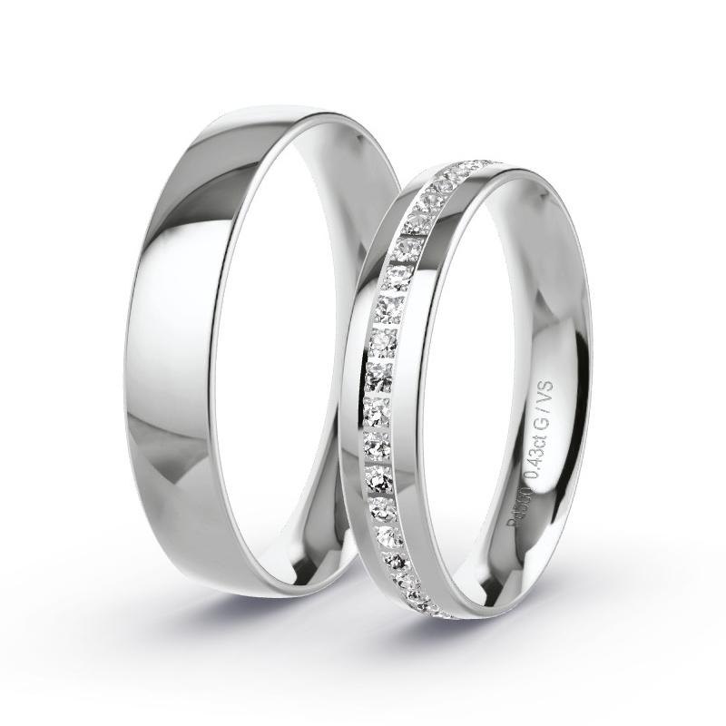 Obrączki ślubne Pallad - 0.43 ct diamentem - Model N°1506 Obrączki ślubne Pallad - 0.43 ct diamentem - Model N°1506
