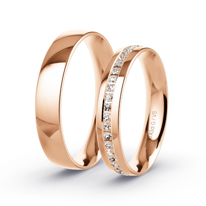 Obrączki ślubne Czerwone złoto - 0.43 ct diamentem - Model N°1506 Obrączki ślubne Czerwone złoto - 0.43 ct diamentem - Model N°1506