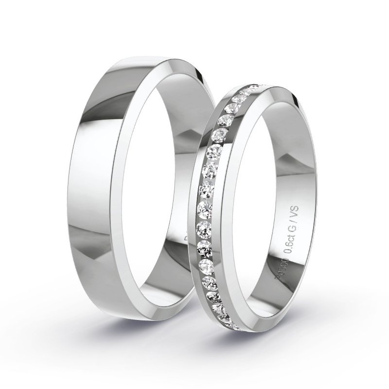 Obrączki ślubne Pallad - 0.60 ct diamentem - Model N°1508 Obrączki ślubne Pallad - 0.60 ct diamentem - Model N°1508