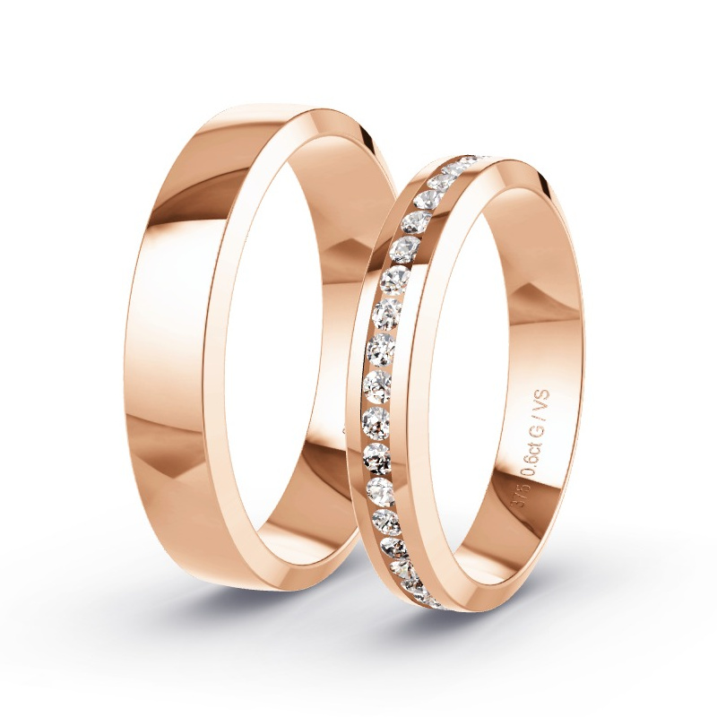 Obrączki ślubne Różowe złoto - 0.60 ct diamentem - Model N°1508 Obrączki ślubne Różowe złoto - 0.60 ct diamentem - Model N°1508