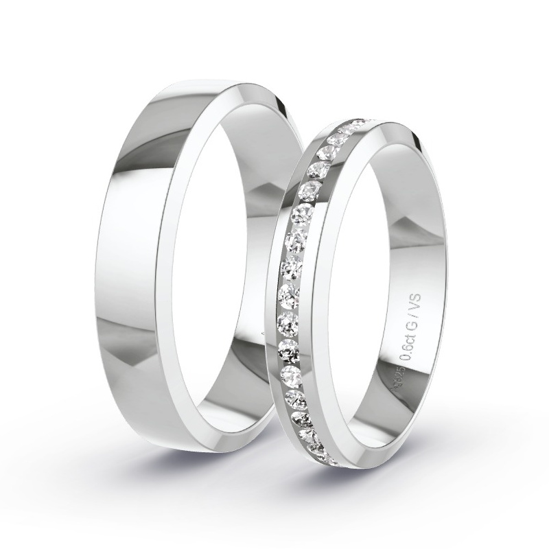 Obrączki ślubne Srebro - 0.60 ct diamentem - Model N°1508 Obrączki ślubne Srebro - 0.60 ct diamentem - Model N°1508