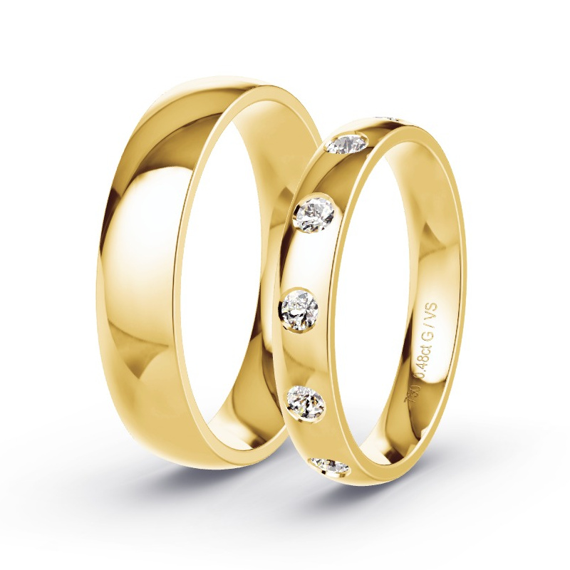 Obrączki ślubne Żółte złoto - 0.48 ct diamentem - Model N°1509 Obrączki ślubne Żółte złoto - 0.48 ct diamentem - Model N°1509