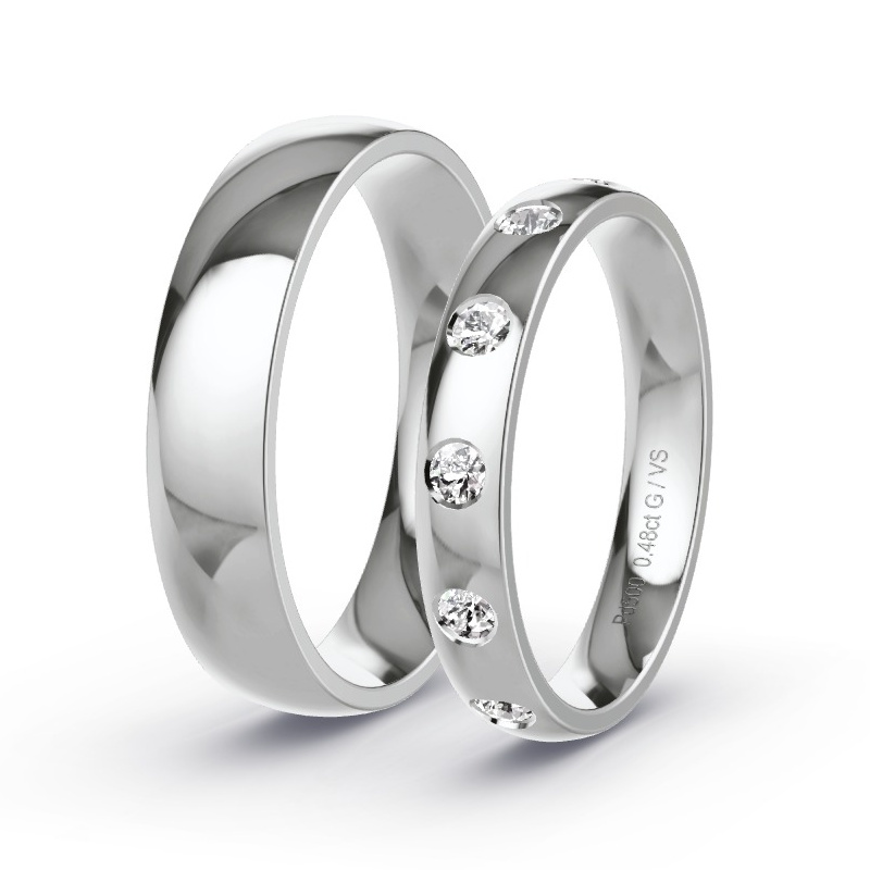 Obrączki ślubne Pallad - 0.48 ct diamentem - Model N°1509 Obrączki ślubne Pallad - 0.48 ct diamentem - Model N°1509