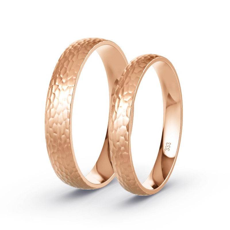 Obrączki ślubne Czerwone złoto -  diamentem - Model N°1601