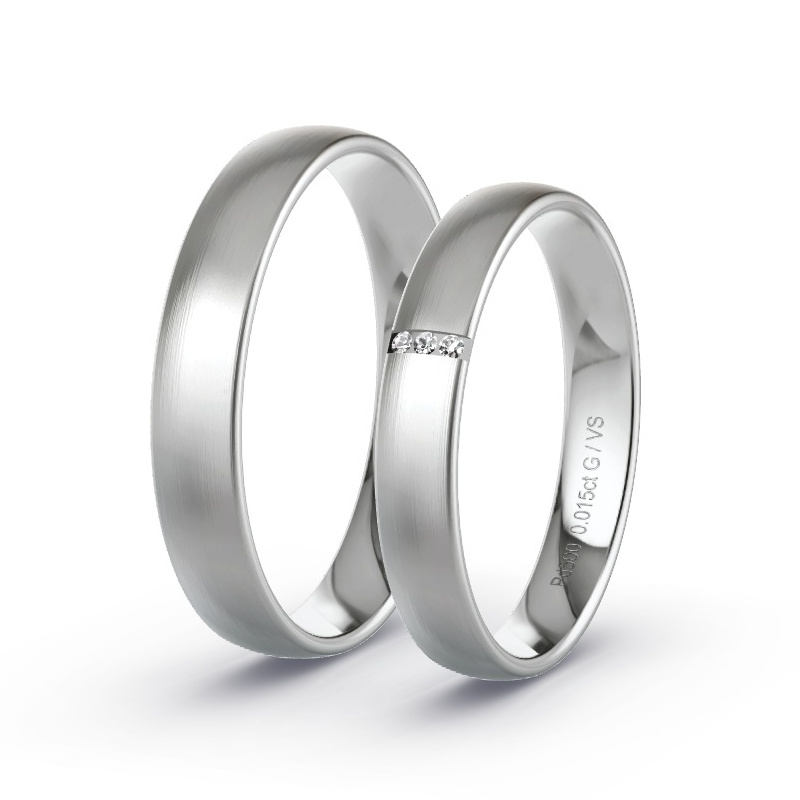 Obrączki ślubne Pallad - 0.015 ct diamentem - Model N°1602 Obrączki ślubne Pallad - 0.015 ct diamentem - Model N°1602