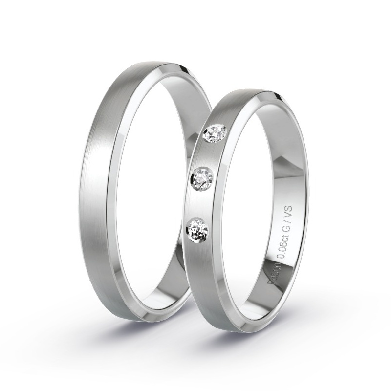 Obrączki ślubne Pallad - 0.06 ct diamentem - Model N°1603 Obrączki ślubne Pallad - 0.06 ct diamentem - Model N°1603