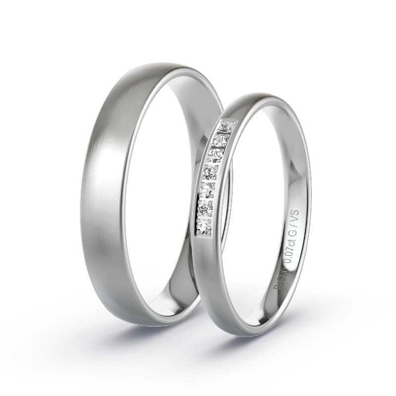 Obrączki ślubne Pallad - 0.07 ct diamentem - Model N°1604 Obrączki ślubne Pallad - 0.07 ct diamentem - Model N°1604