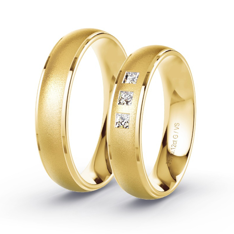 Obrączki ślubne Żółte złoto - 0.12 ct diamentem - Model N°1609 Obrączki ślubne Żółte złoto - 0.12 ct diamentem - Model N°1609