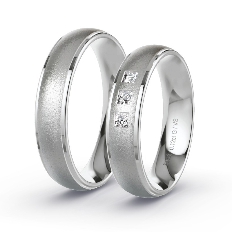 Obrączki ślubne Pallad - 0.12 ct diamentem - Model N°1609 Obrączki ślubne Pallad - 0.12 ct diamentem - Model N°1609