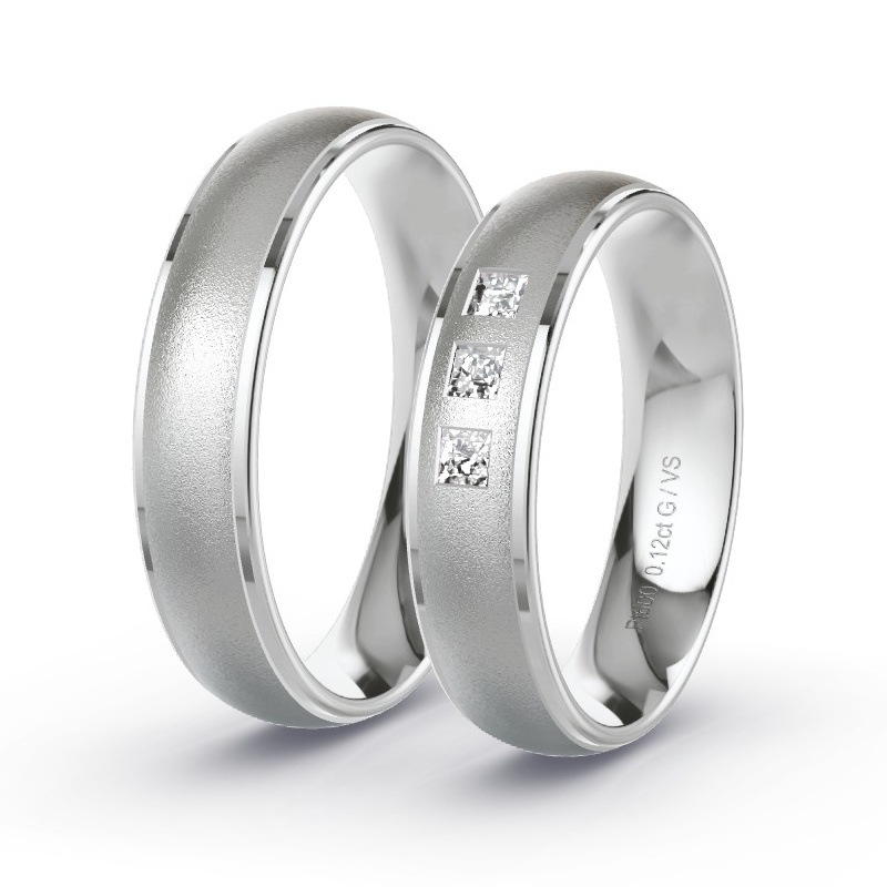 Obrączki ślubne Platyna - 0.12 ct diamentem - Model N°1609 Obrączki ślubne Platyna - 0.12 ct diamentem - Model N°1609