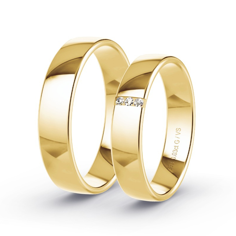 Obrączki ślubne Żółte złoto - 0.03 ct diamentem - Model N°1610 Obrączki ślubne Żółte złoto - 0.03 ct diamentem - Model N°1610