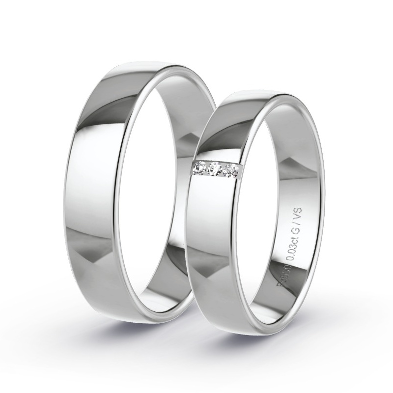 Obrączki ślubne Pallad - 0.03 ct diamentem - Model N°1610 Obrączki ślubne Pallad - 0.03 ct diamentem - Model N°1610