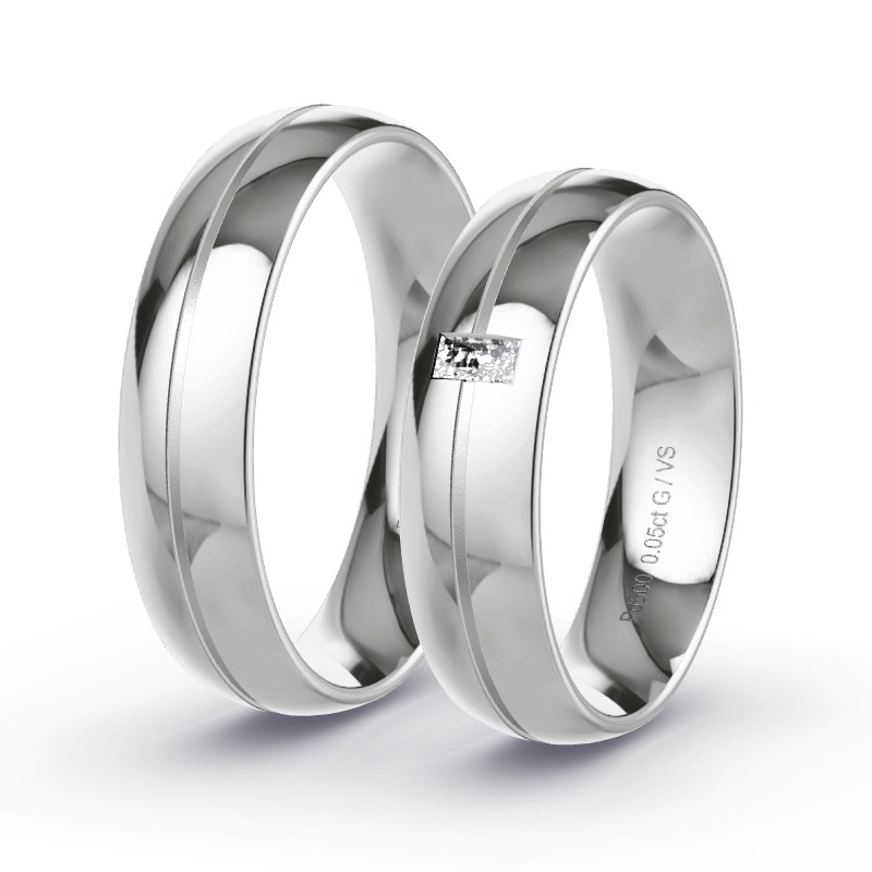 Obrączki ślubne Pallad - 0.05 ct diamentem - Model N°1611 Obrączki ślubne Pallad - 0.05 ct diamentem - Model N°1611
