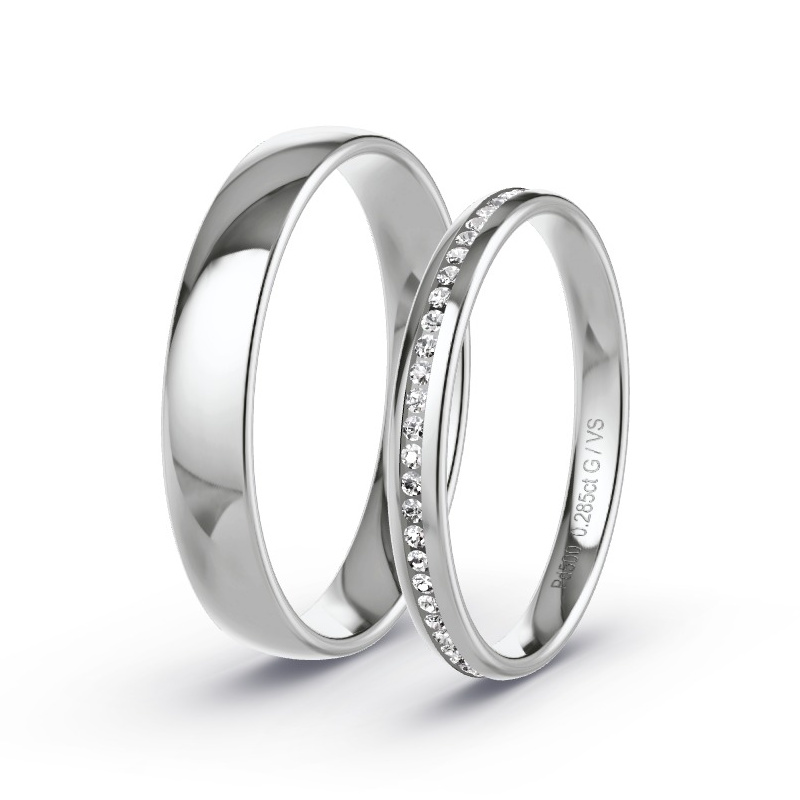 Obrączki ślubne Pallad - 0.06 ct diamentem - Model N°1612 Obrączki ślubne Pallad - 0.06 ct diamentem - Model N°1612