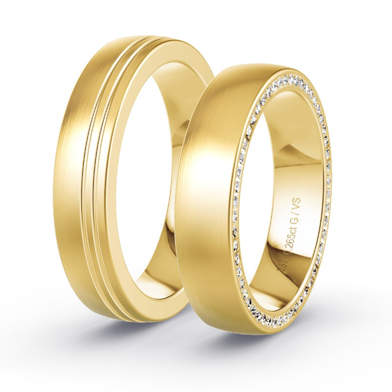 Obrączki ślubne Żółte złoto - 0.265 ct diamentem - Model N°1617 Obrączki ślubne Żółte złoto - 0.265 ct diamentem - Model N°1617