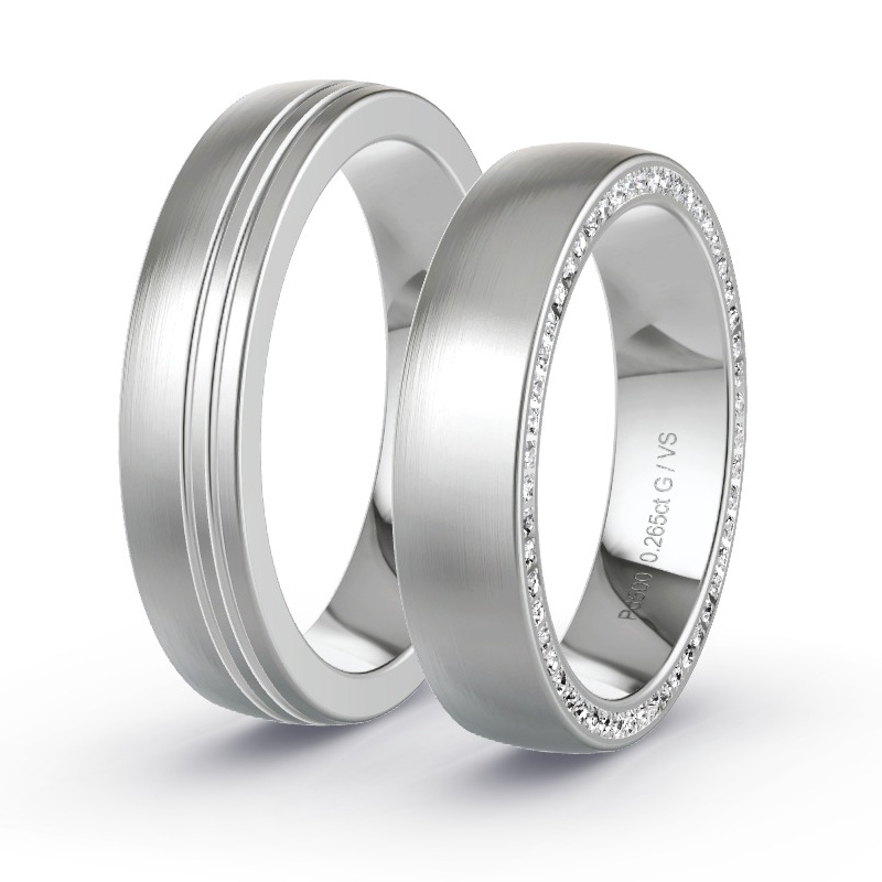 Obrączki ślubne Pallad - 0.265 ct diamentem - Model N°1617 Obrączki ślubne Pallad - 0.265 ct diamentem - Model N°1617