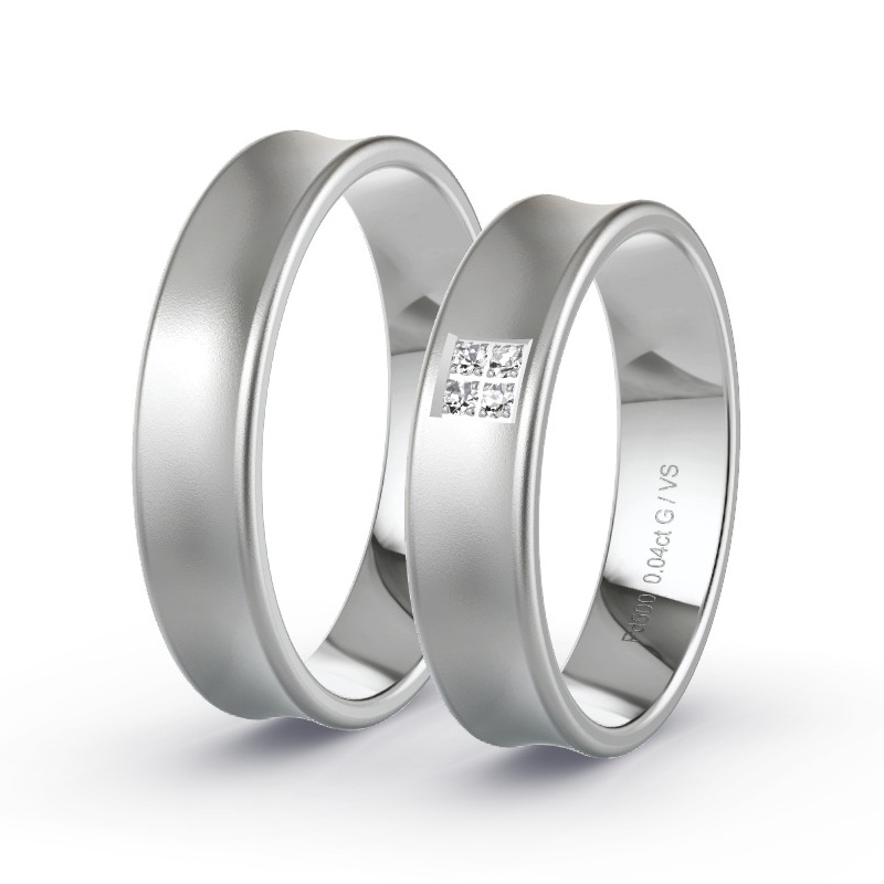 Obrączki ślubne Pallad - 0.04 ct diamentem - Model N°1619 Obrączki ślubne Pallad - 0.04 ct diamentem - Model N°1619