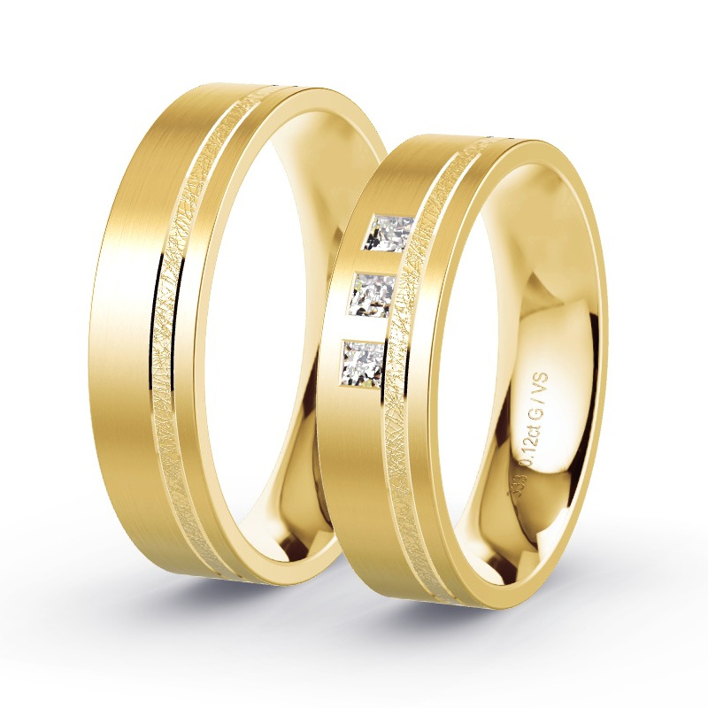 Obrączki ślubne Żółte złoto - 0.12 ct diamentem - Model N°1625 Obrączki ślubne Żółte złoto - 0.12 ct diamentem - Model N°1625