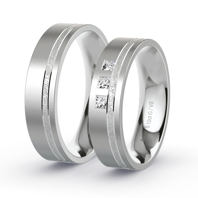 Obrączki ślubne Pallad - 0.12 ct diamentem - Model N°1625 Obrączki ślubne Pallad - 0.12 ct diamentem - Model N°1625