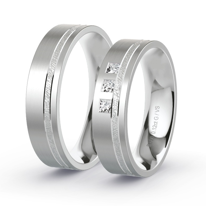 Obrączki ślubne Platyna - 0.12 ct diamentem - Model N°1625 Obrączki ślubne Platyna - 0.12 ct diamentem - Model N°1625