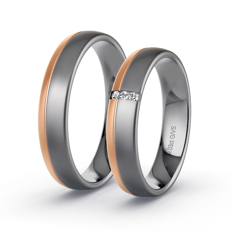 Obrączki ślubne Tantal - 0.03 ct diamentem - Model N°1627
