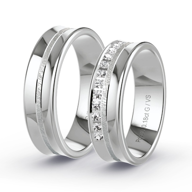 Obrączki ślubne Pallad - 0.195 ct diamentem - Model N°1630 Obrączki ślubne Pallad - 0.195 ct diamentem - Model N°1630