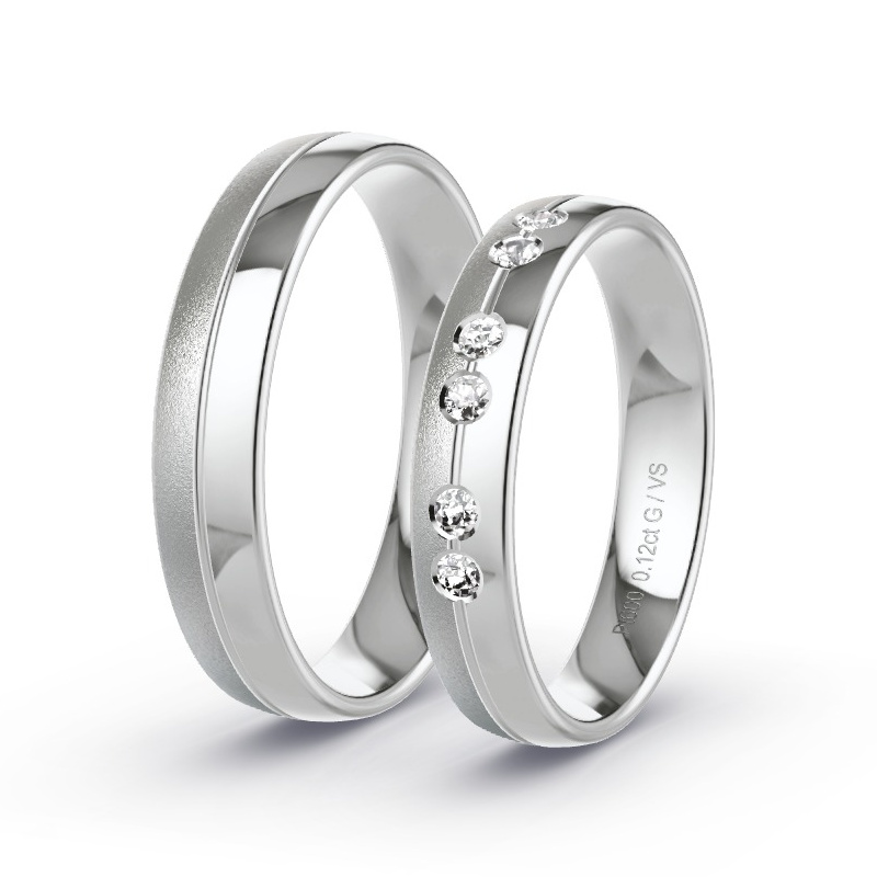 Obrączki ślubne Platyna - 0.12 ct diamentem - Model N°1631 Obrączki ślubne Platyna - 0.12 ct diamentem - Model N°1631