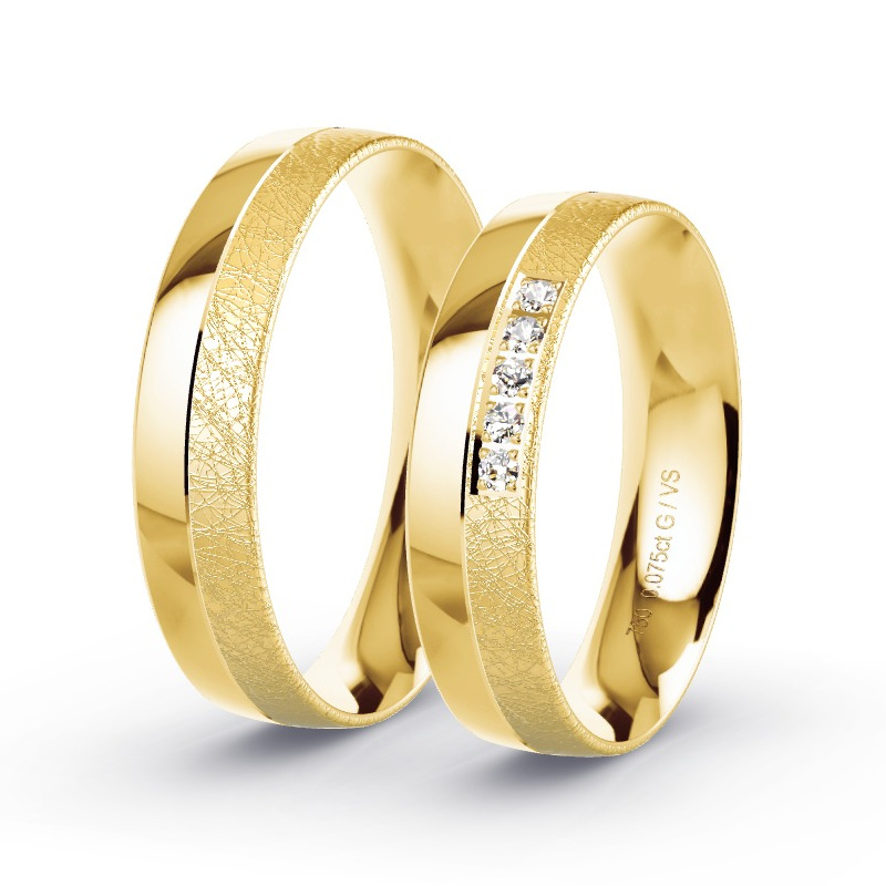 Obrączki ślubne Żółte złoto - 0.075 ct diamentem - Model N°1632 Obrączki ślubne Żółte złoto - 0.075 ct diamentem - Model N°1632
